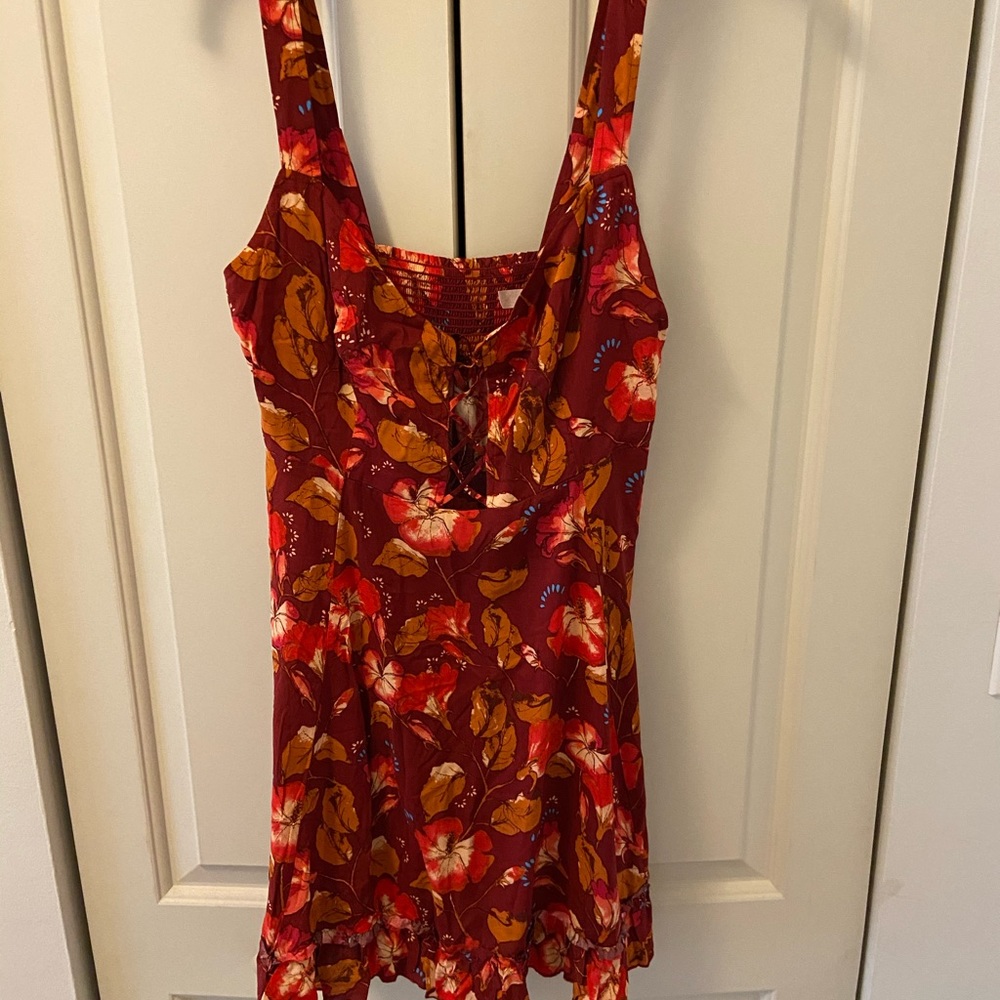 Free People Red floral tank